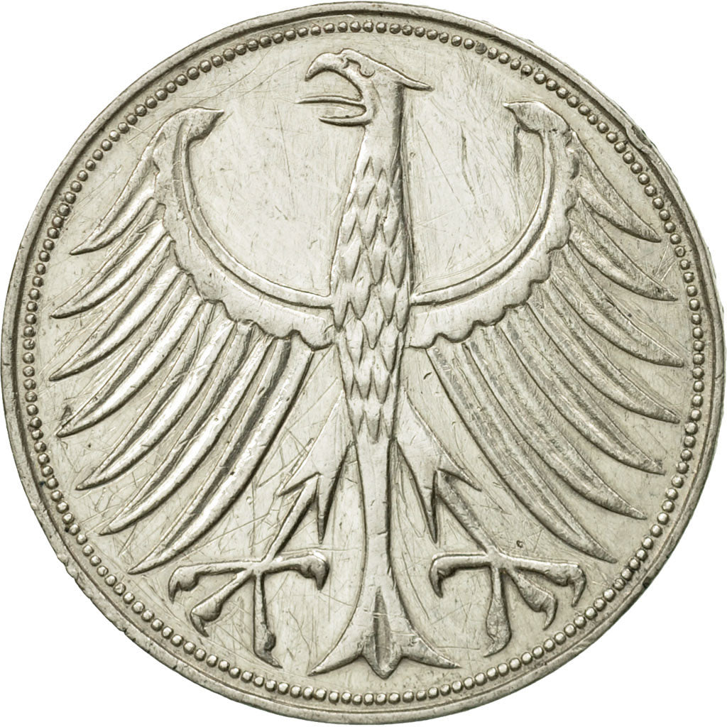 Monnaie, République fédérale allemande, 5 Mark, 1958, Karlsruhe, TTB+
