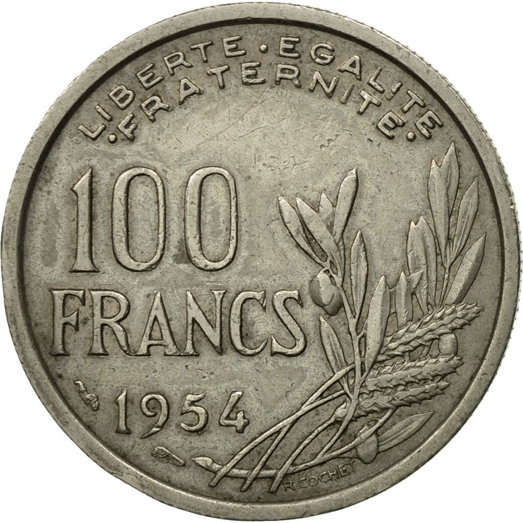 Coin, France, Cochet, 100 Francs, 1954, Paris, EF(40-45), Copper-nickel