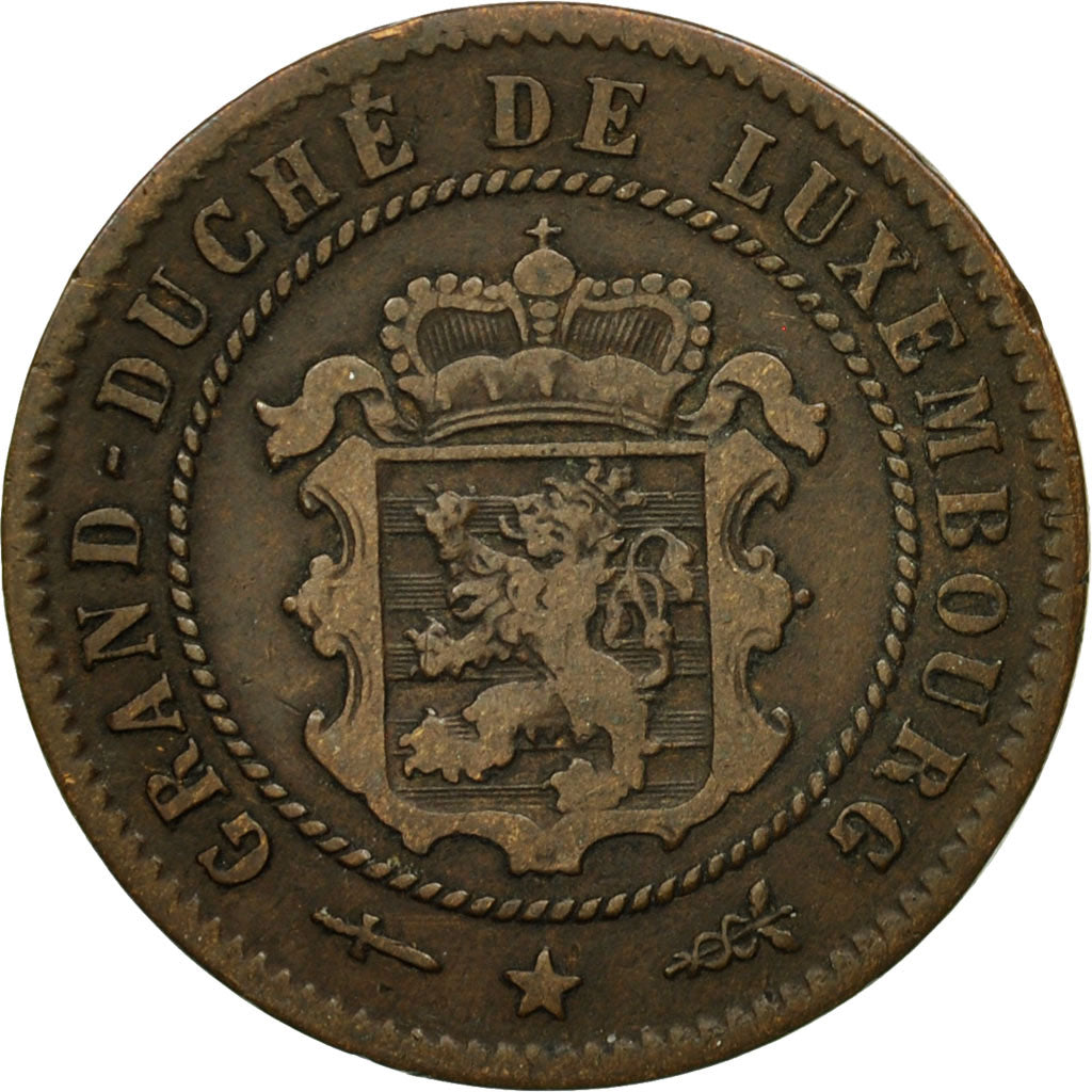 Moneda, Luxemburgo, William III, 5 Centimes, 1870, Utrecht, BC+, Bronce, KM:22.1