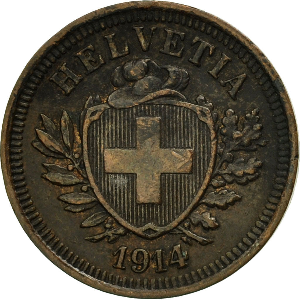 Coin, Switzerland, Rappen, 1914, Bern, EF(40-45), Bronze, KM:3.2