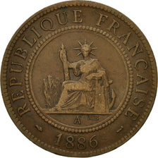 Coin, FRENCH INDO-CHINA, Cent, 1886, Paris, EF(40-45), Bronze, KM:1