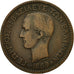 Moneta, Grecja, George I, 10 Lepta, 1869, Strassburg, AU(55-58), Miedź, KM:43
