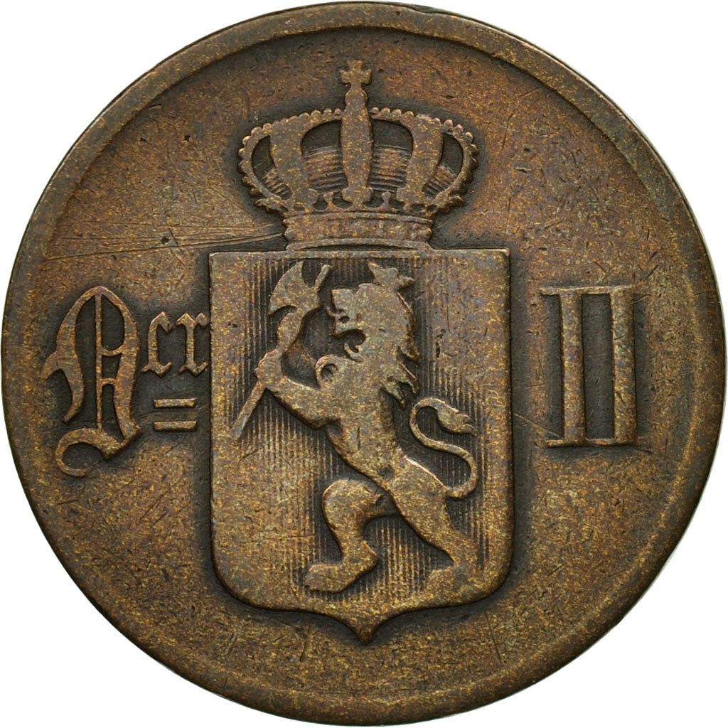 Coin, Norway, 5 Öre, 1875, EF(40-45), Bronze, KM:349