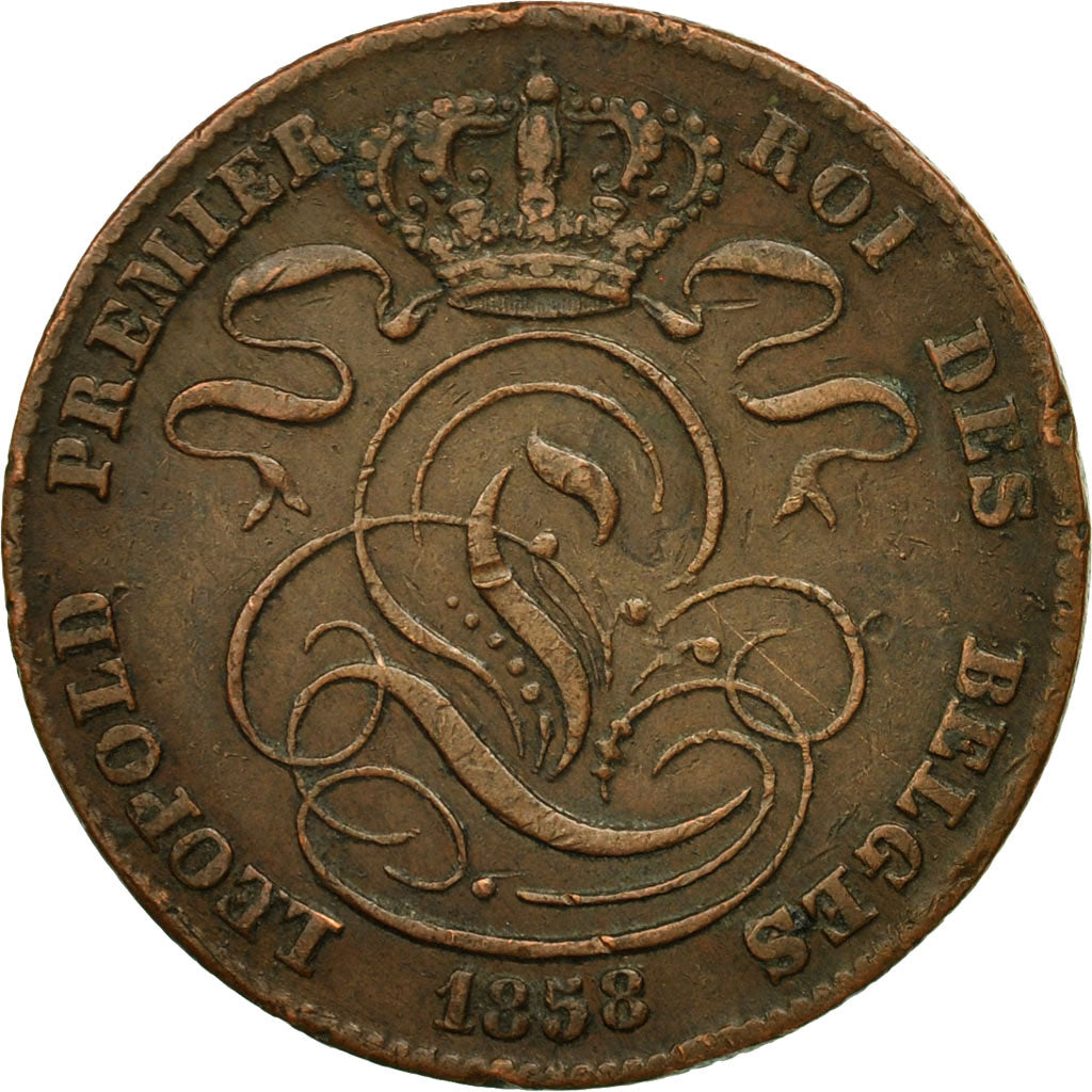 Coin, Belgium, Leopold I, 5 Centimes, 1858, EF(40-45), Copper, KM:5.1