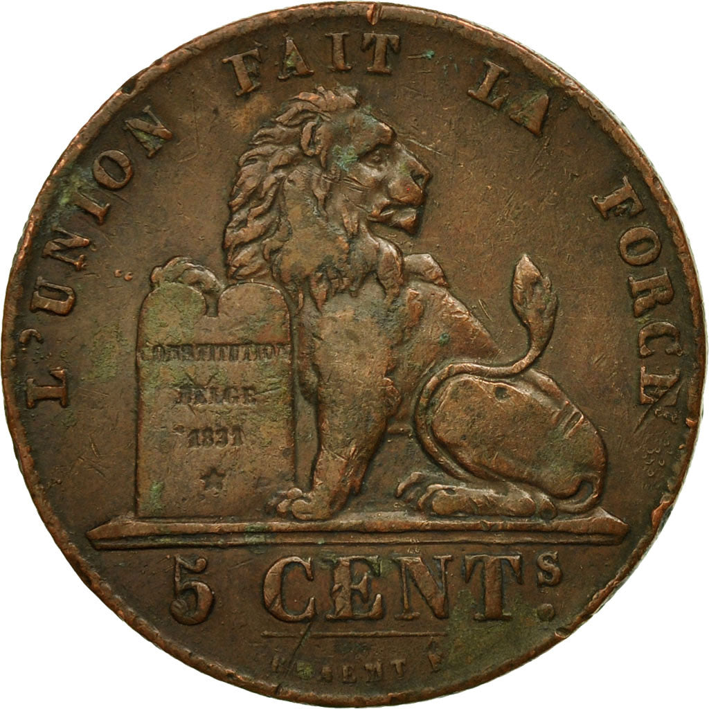 Coin, Belgium, Leopold I, 5 Centimes, 1858, EF(40-45), Copper, KM:5.1