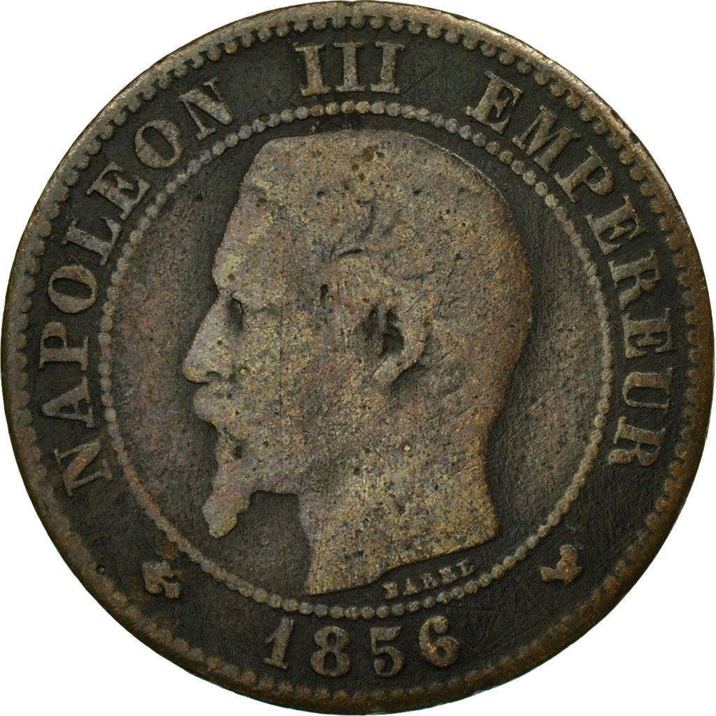 Moneta, Francja, Napoleon III, Napoléon III, 2 Centimes, 1856, Lille, F(12-15)
