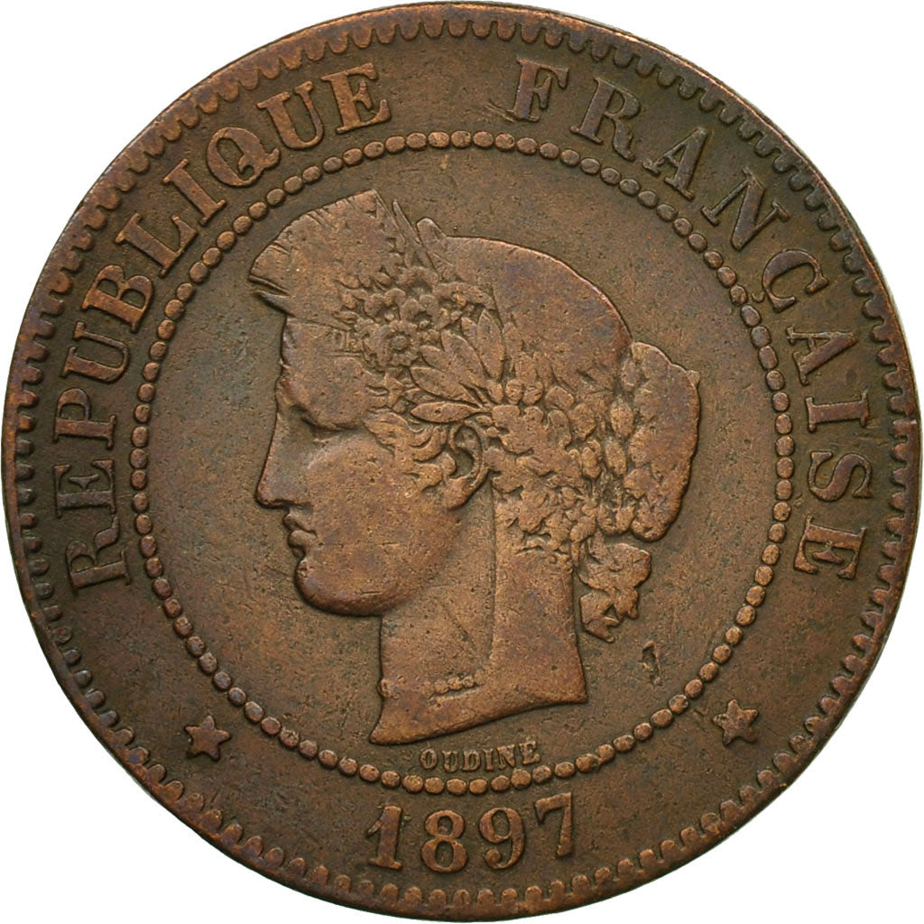 Coin, France, Cérès, 5 Centimes, 1897, Paris, VF(30-35), Bronze, KM:821.1
