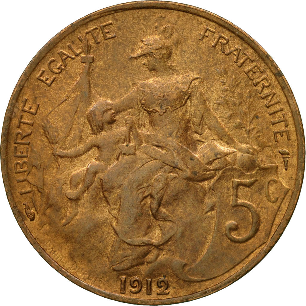 Coin, France, Dupuis, 5 Centimes, 1912, Paris, AU(50-53), Bronze, KM:842, Le