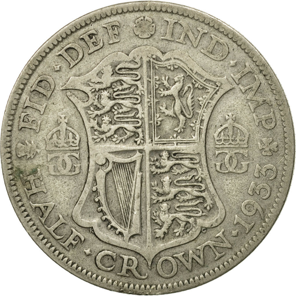 Coin, Great Britain, George V, 1/2 Crown, 1933, VF(30-35), Silver, KM:835