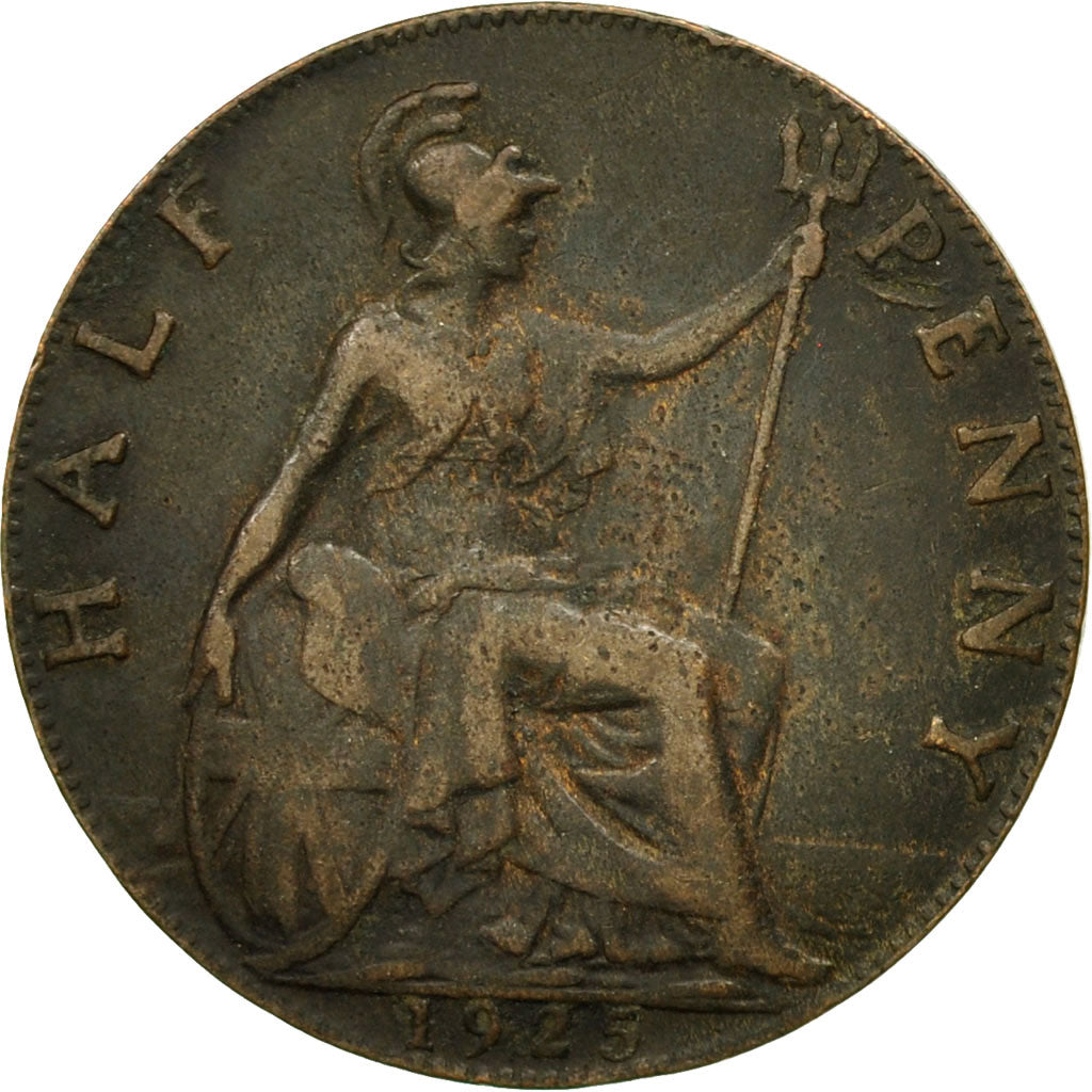 Coin, Great Britain, George V, 1/2 Penny, 1925, EF(40-45), Bronze, KM:809