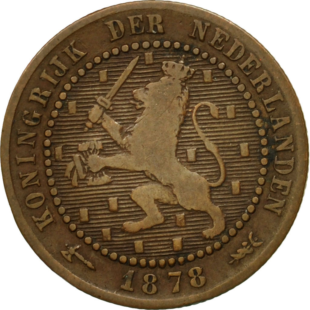 Münze, Niederlande, William III, Cent, 1878, SS, Bronze, KM:107.1