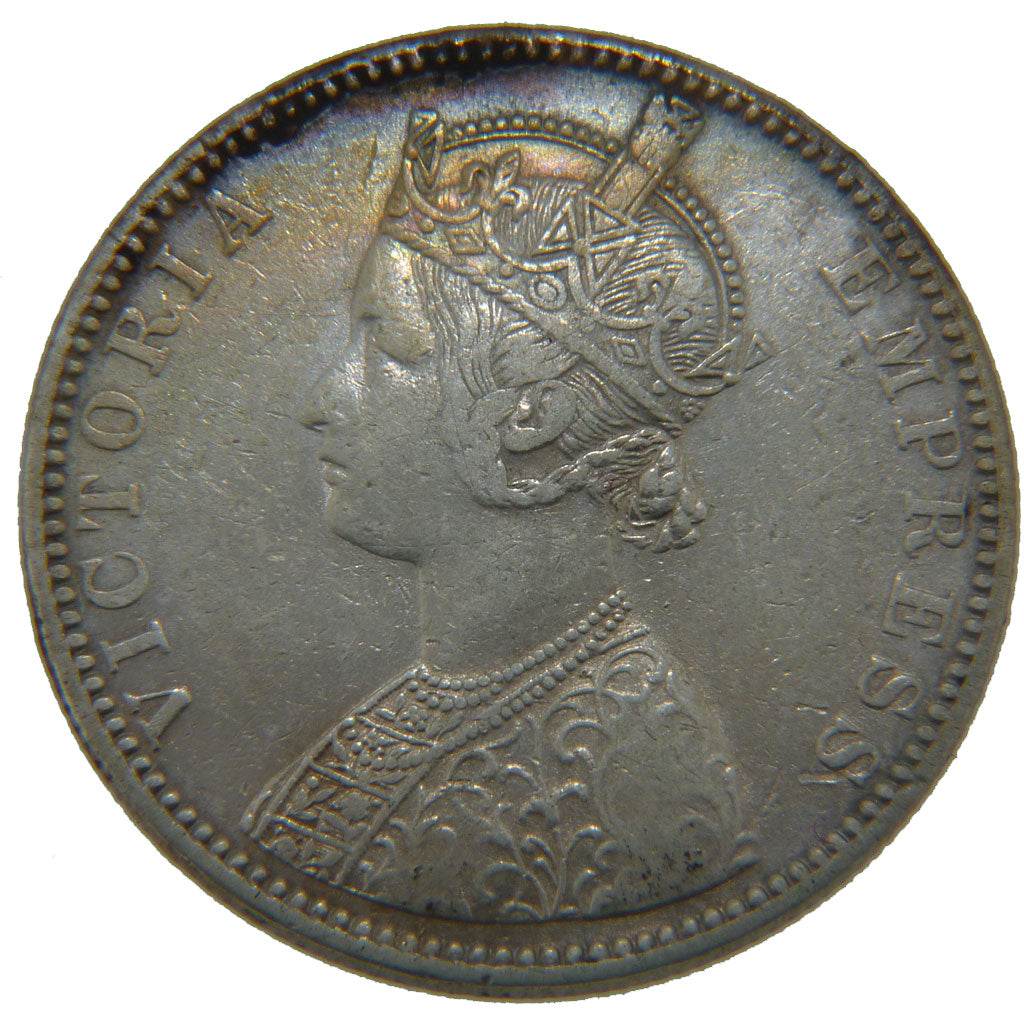 INDIA-BRITISH, Rupee, 1890, KM #492, EF(40-45), Silver, 30.79, 11.50