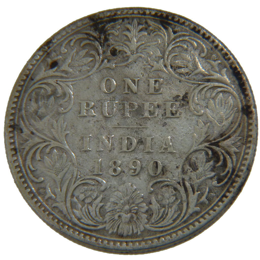 INDIA-BRITISH, Rupee, 1890, KM #492, EF(40-45), Silver, 30.79, 11.50
