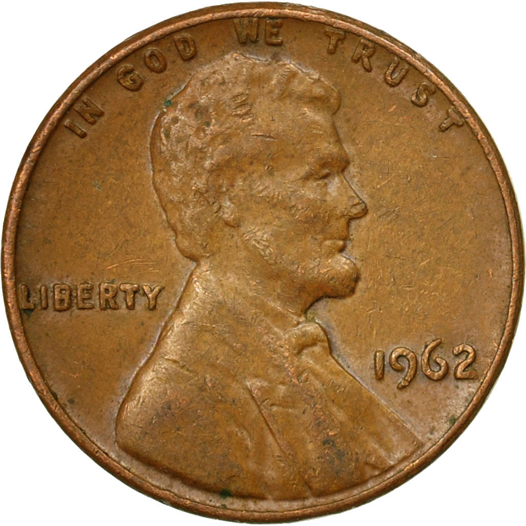 Coin, United States, Lincoln Cent, Cent, 1962, U.S. Mint, Philadelphia