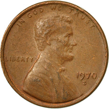 Coin, United States, Lincoln Cent, Cent, 1970, U.S. Mint, San Francisco