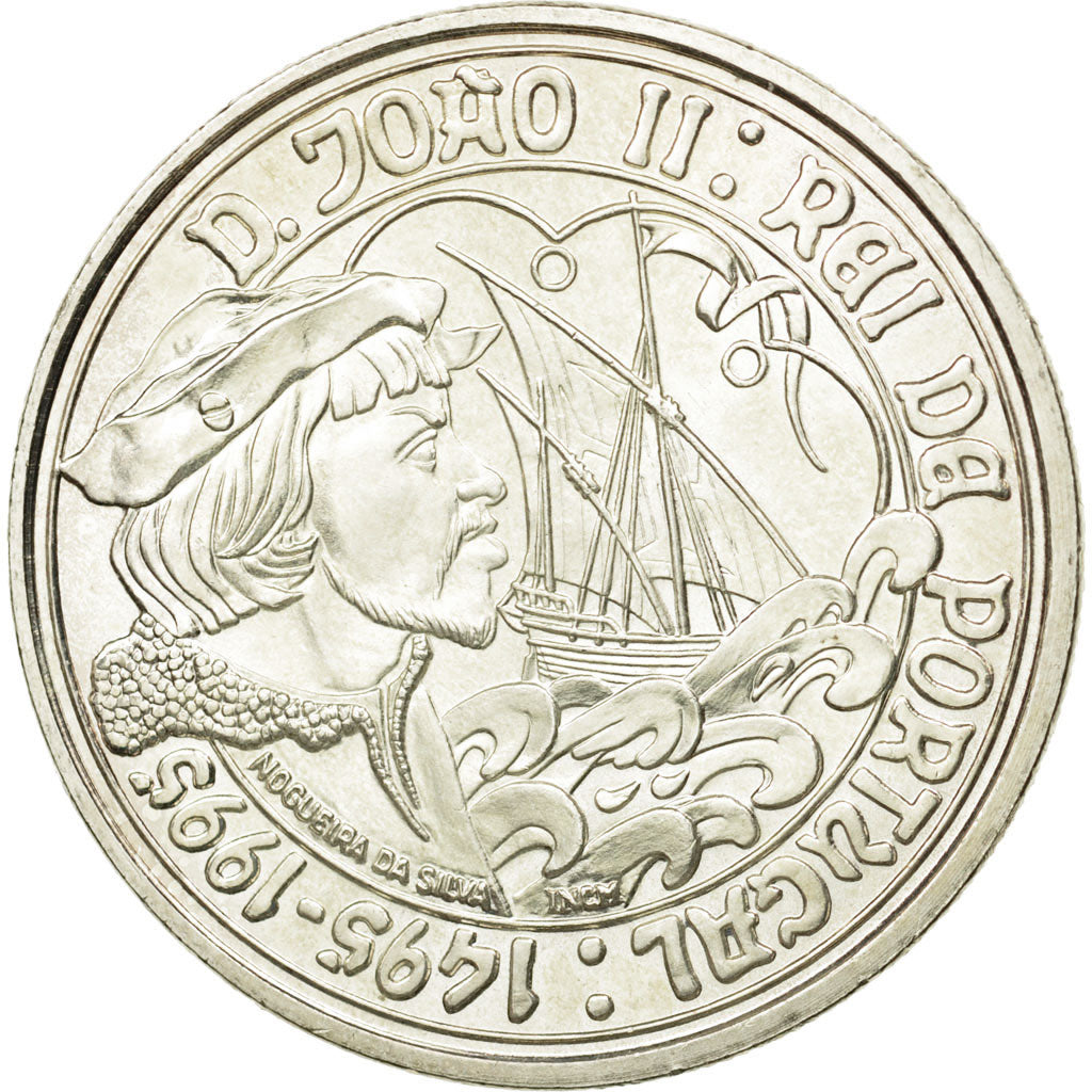 Coin, Portugal, 1000 Escudos, Undated (1995), Lisbon, AU(55-58), Silver, KM:685