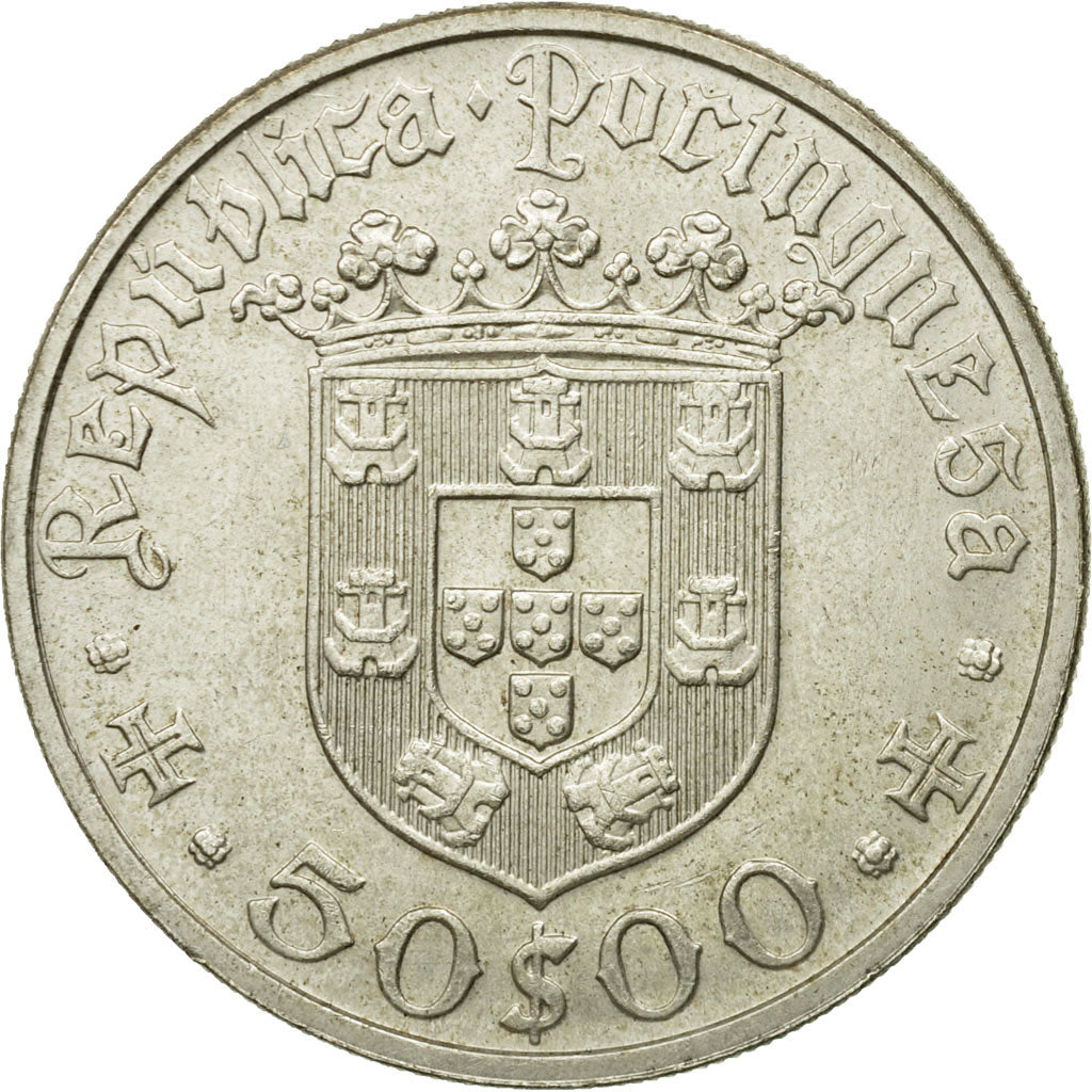 Coin, Portugal, 50 Escudos, 1968, AU(55-58), Silver, KM:593