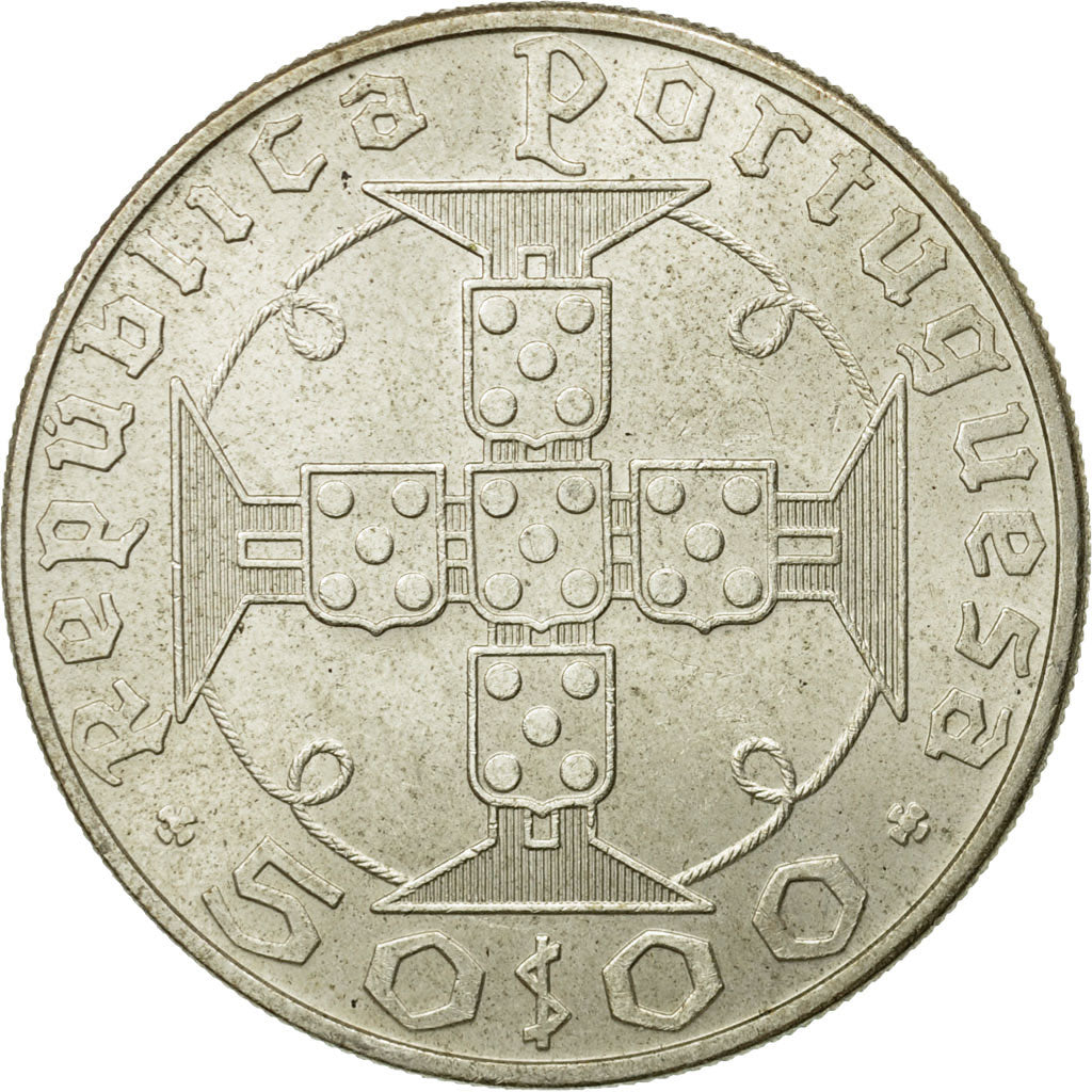 Coin, Portugal, 50 Escudos, 1970, AU(55-58), Silver, KM:21