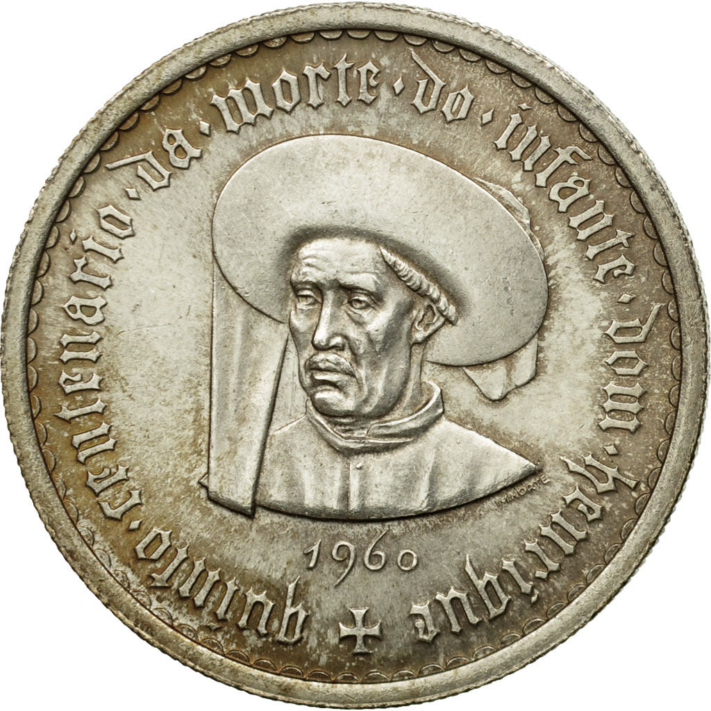 Coin, Portugal, 10 Escudos, 1960, Lisbon, AU(50-53), Silver, KM:588