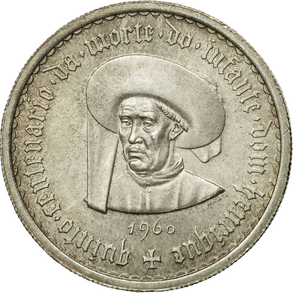 Coin, Portugal, 10 Escudos, 1960, Lisbon, AU(50-53), Silver, KM:588