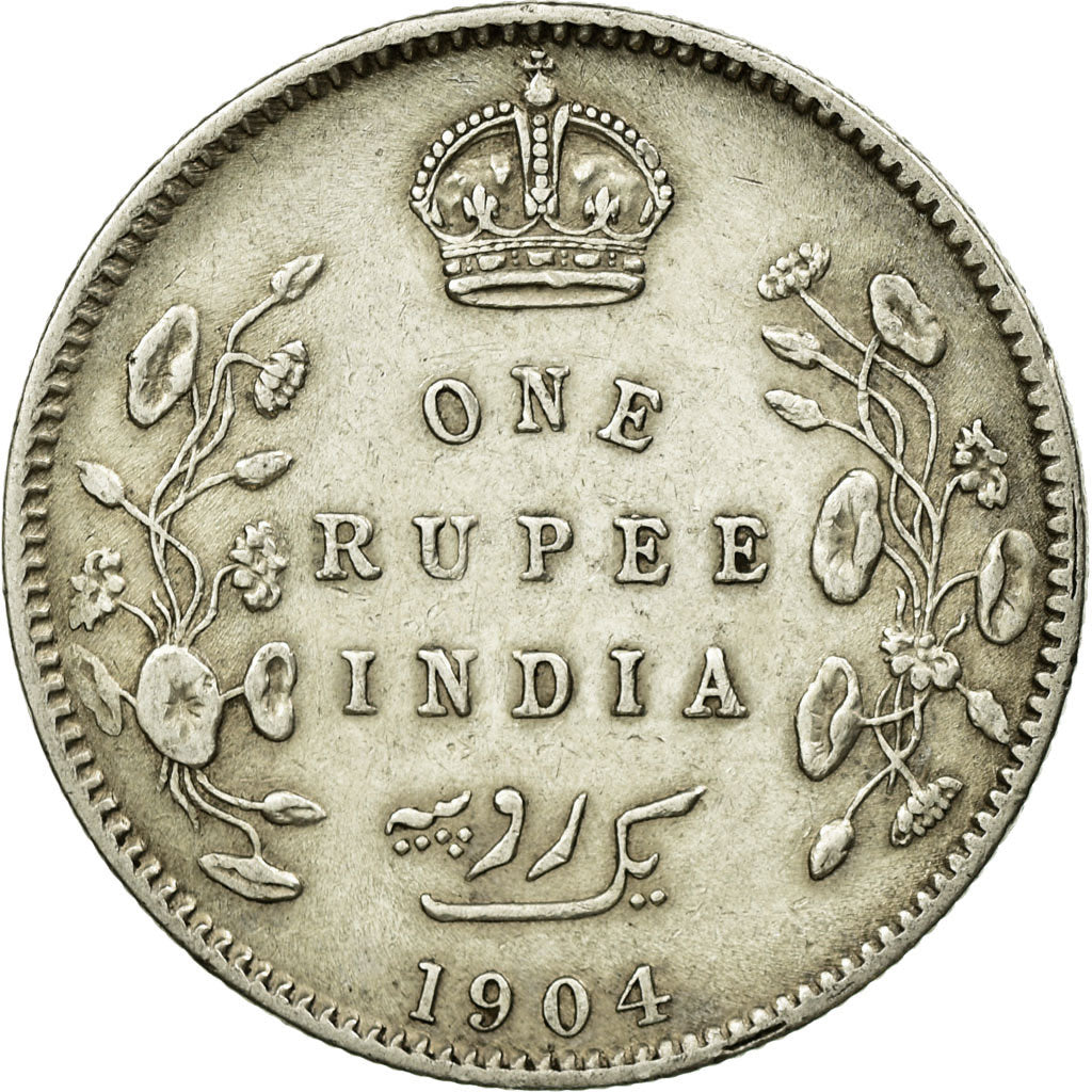 Coin, INDIA-BRITISH, Edward VII, Rupee, 1904, EF(40-45), Silver, KM:508