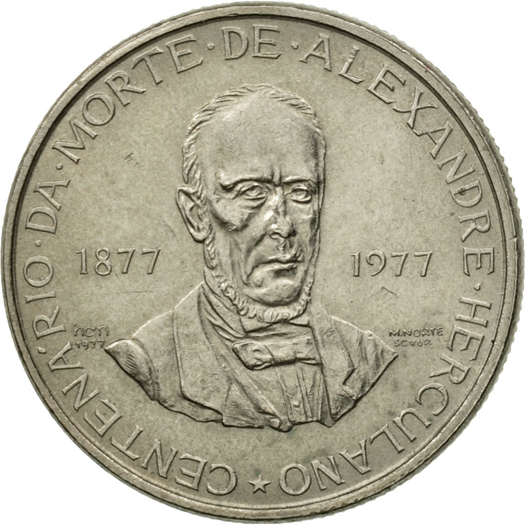 Coin, Portugal, 2-1/2 Escudos, 1977, Lisbon, AU(55-58), Copper-nickel, KM:605