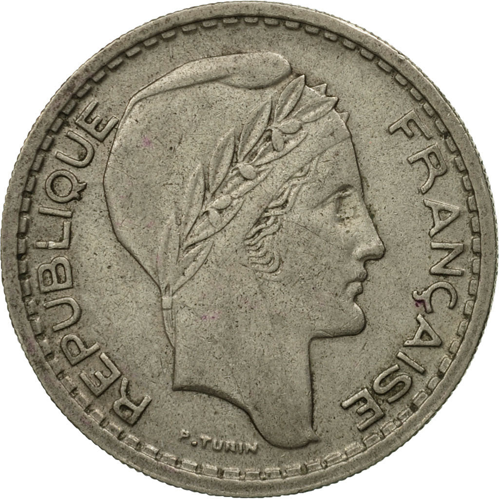 Moneda, Francia, Turin, 10 Francs, 1948, Beaumont - Le Roger, MBC, Cobre -