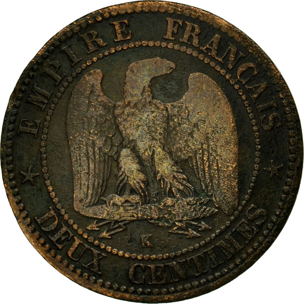 Moneta, Francja, Napoleon III, Napoléon III, 2 Centimes, 1862, Bordeaux