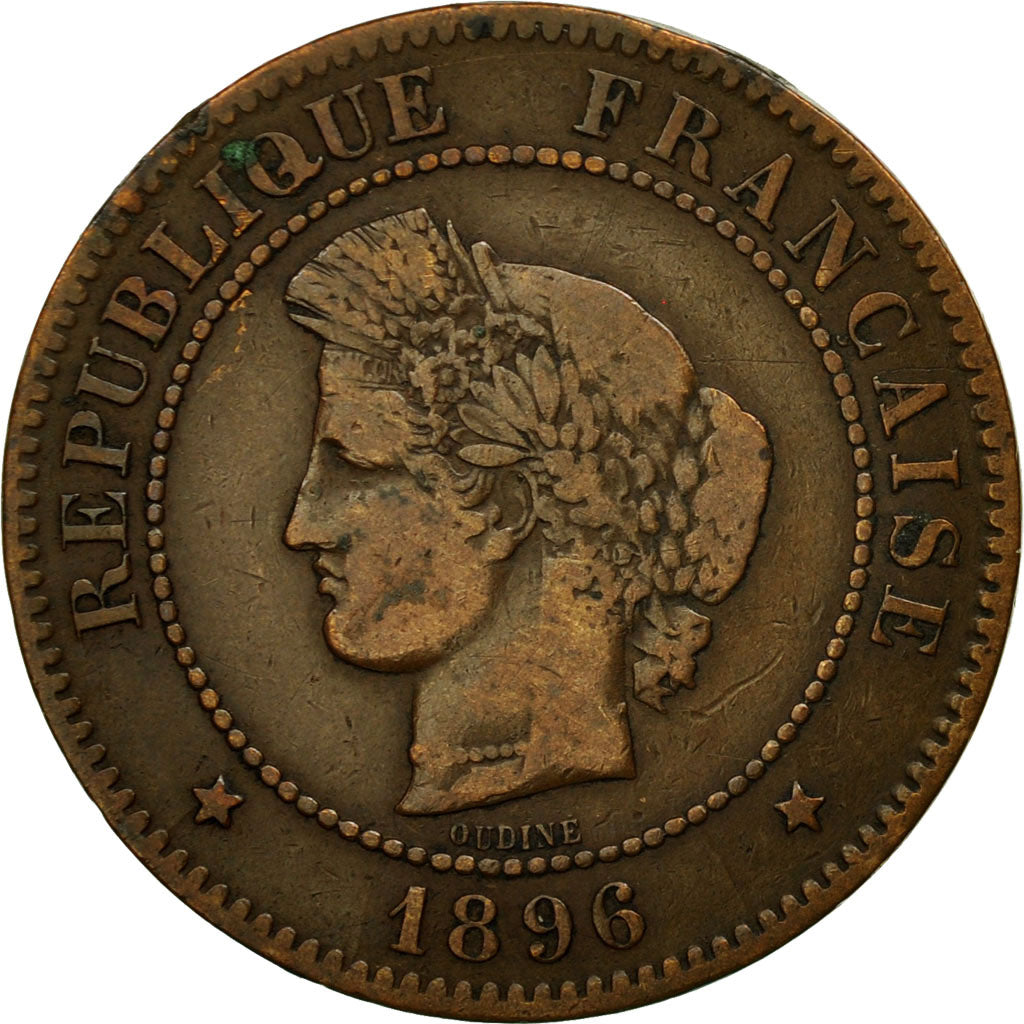 Monnaie, France, Cérès, 5 Centimes, 1896, Paris, TTB, Bronze, KM:821.1, Le