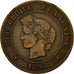 Monnaie, France, Cérès, 5 Centimes, 1896, Paris, TTB, Bronze, KM:821.1, Le