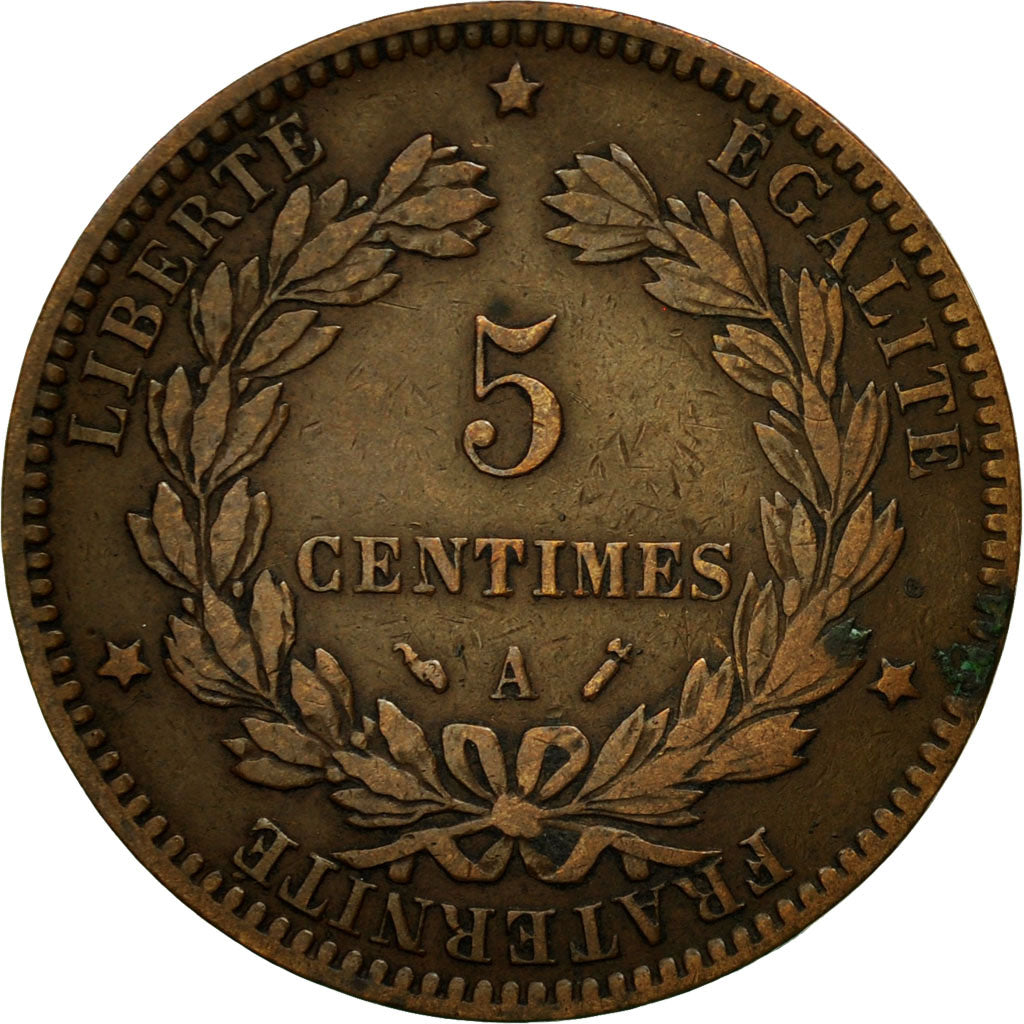 Monnaie, France, Cérès, 5 Centimes, 1896, Paris, TTB, Bronze, KM:821.1, Le