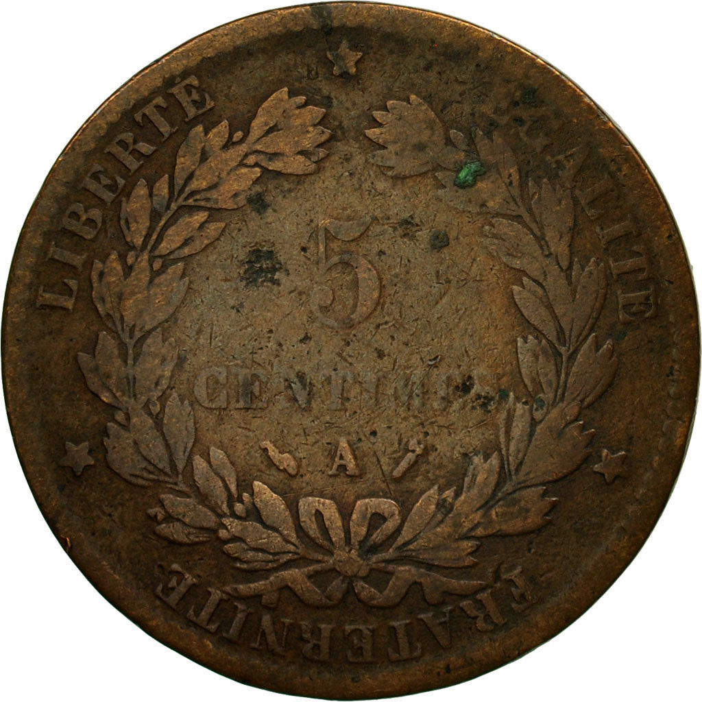 Monnaie, France, Cérès, 5 Centimes, 1889, Paris, TB, Bronze, KM:821.1