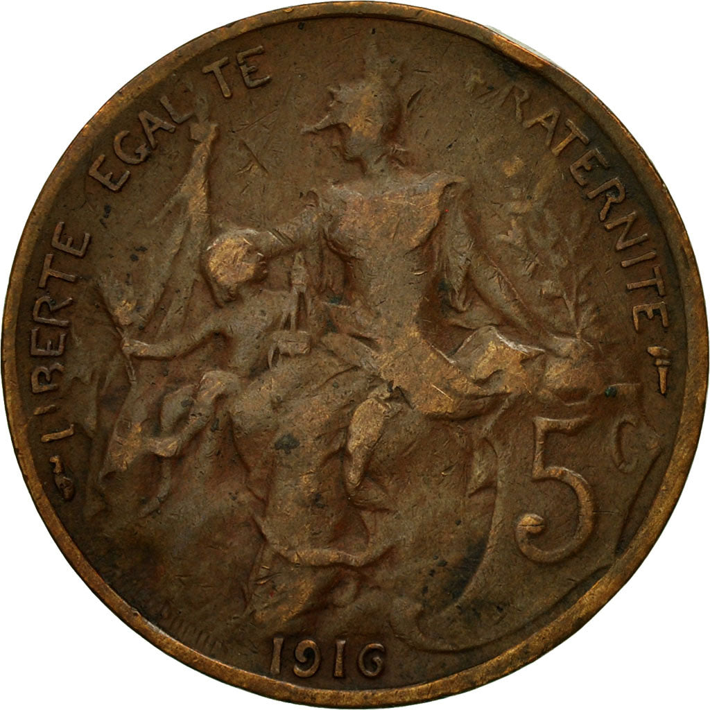 Coin, France, Dupuis, 5 Centimes, 1916, Paris, VF(20-25), Bronze, KM:842, Le