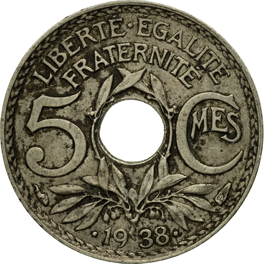 Monnaie, France, Lindauer, 5 Centimes, 1938, Paris, TB+, Nickel-Bronze, KM:875a
