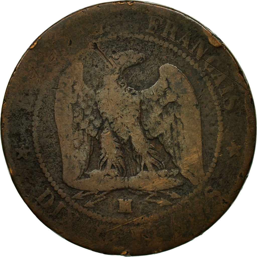 Moneda, Francia, Napoleon III, Napoléon III, 10 Centimes, 1856, Marseille, BC
