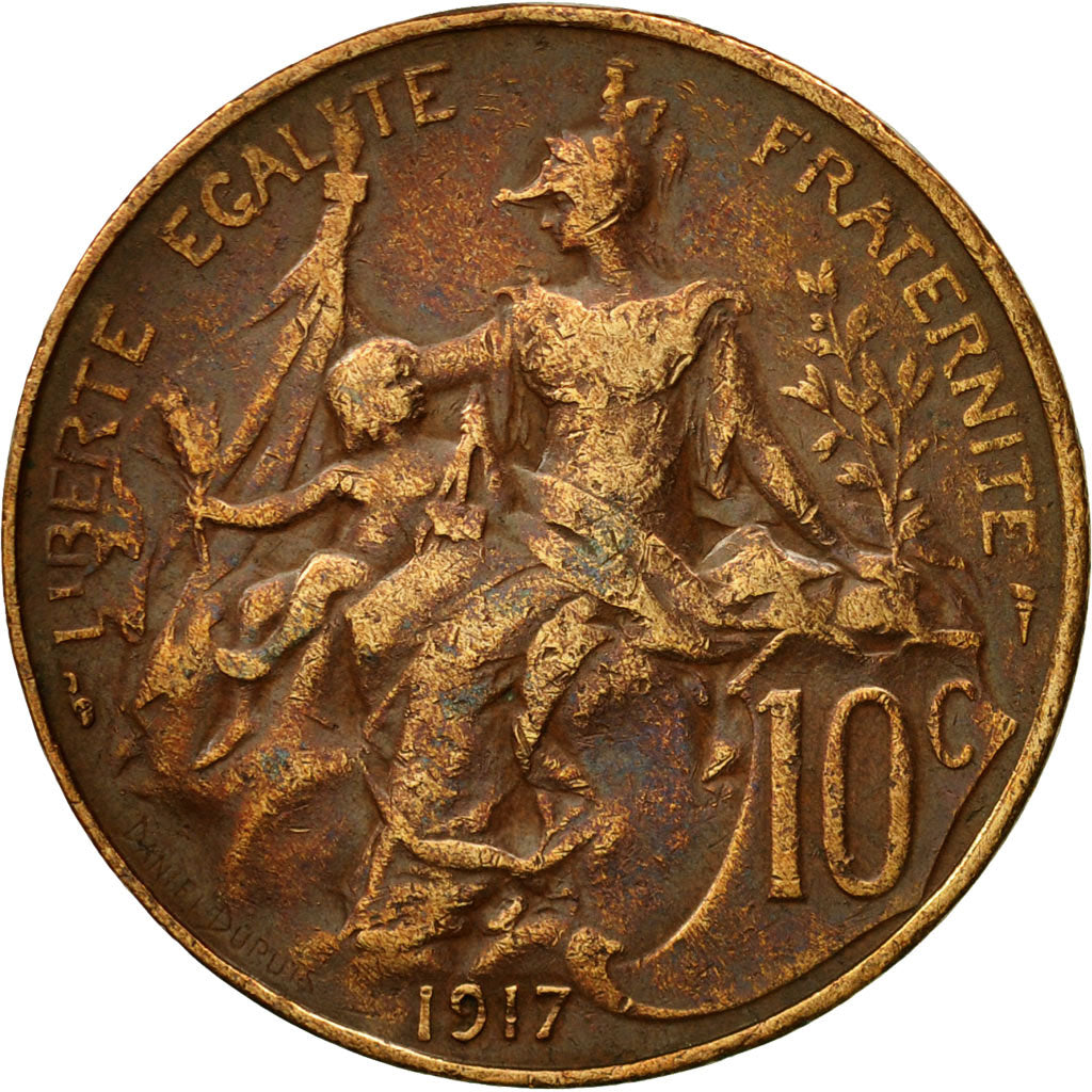 Monnaie, France, Dupuis, 10 Centimes, 1917, Paris, TB, Bronze, KM:843, Le