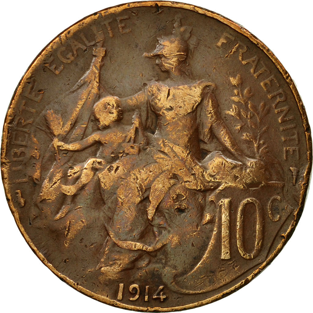 Monnaie, France, Dupuis, 10 Centimes, 1914, Paris, TB, Bronze, KM:843, Le