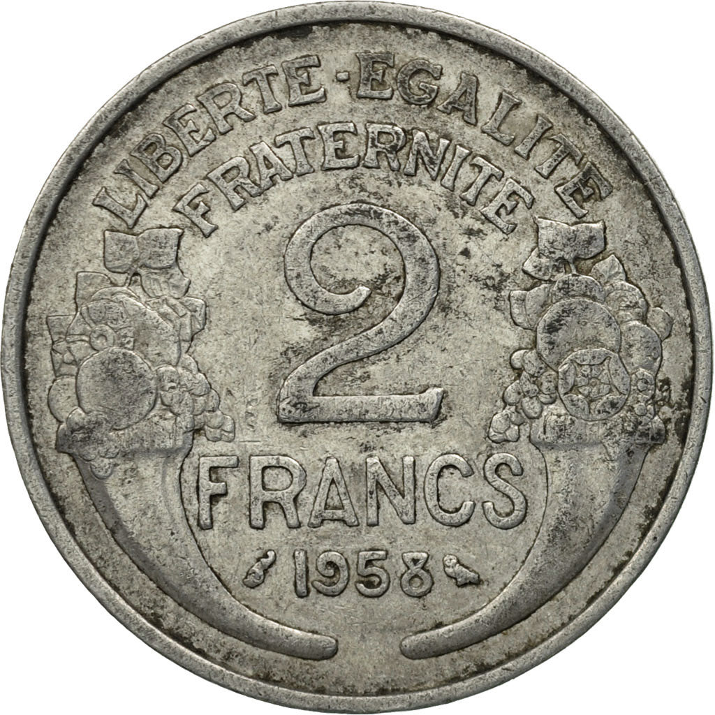 Monnaie, France, Morlon, 2 Francs, 1958, Paris, TB+, Aluminium, KM:886a.1, Le