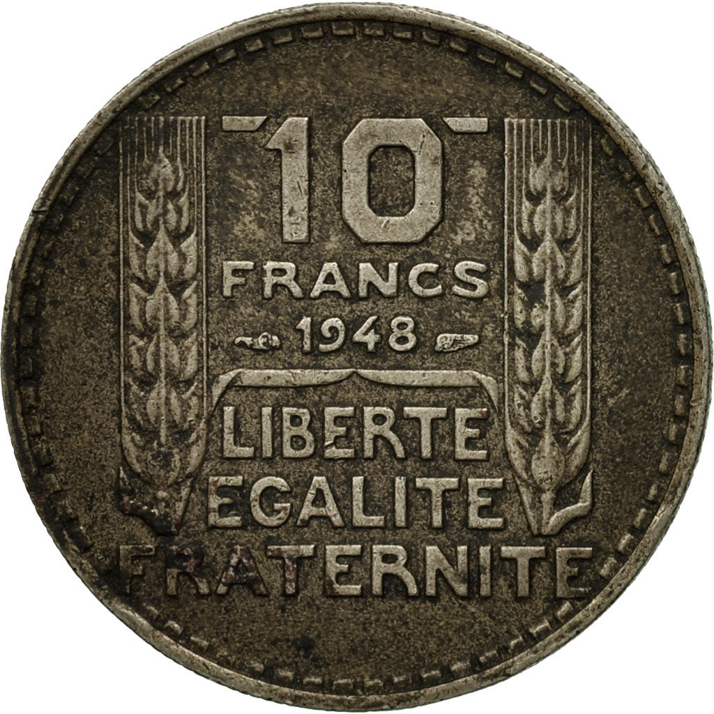 Moneda, Francia, Turin, 10 Francs, 1948, Paris, BC+, Cobre - níquel, KM:909.1
