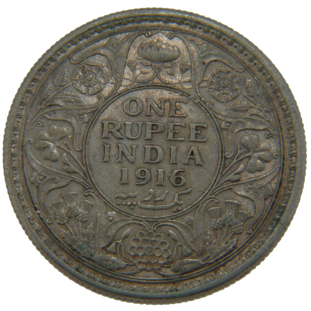INDIA-BRITISH, Rupee, 1916, KM #524, AU(55-58), Silver, 11.50