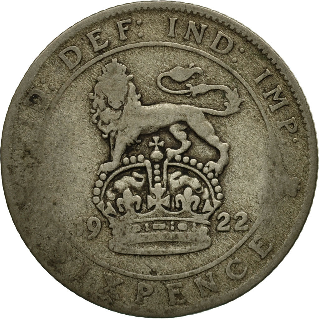 Monnaie, Grande-Bretagne, George V, 6 Pence, 1922, B+, Argent, KM:815a.1
