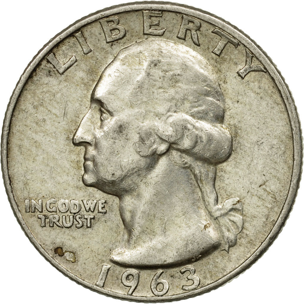 Coin, United States, Washington Quarter, Quarter, 1963, U.S. Mint, Denver