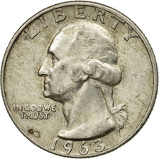 Coin, United States, Washington Quarter, Quarter, 1963, U.S. Mint, Denver