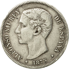 Coin, Spain, Alfonso XII, 5 Pesetas, 1875, Madrid, VF(30-35), Silver, KM:671