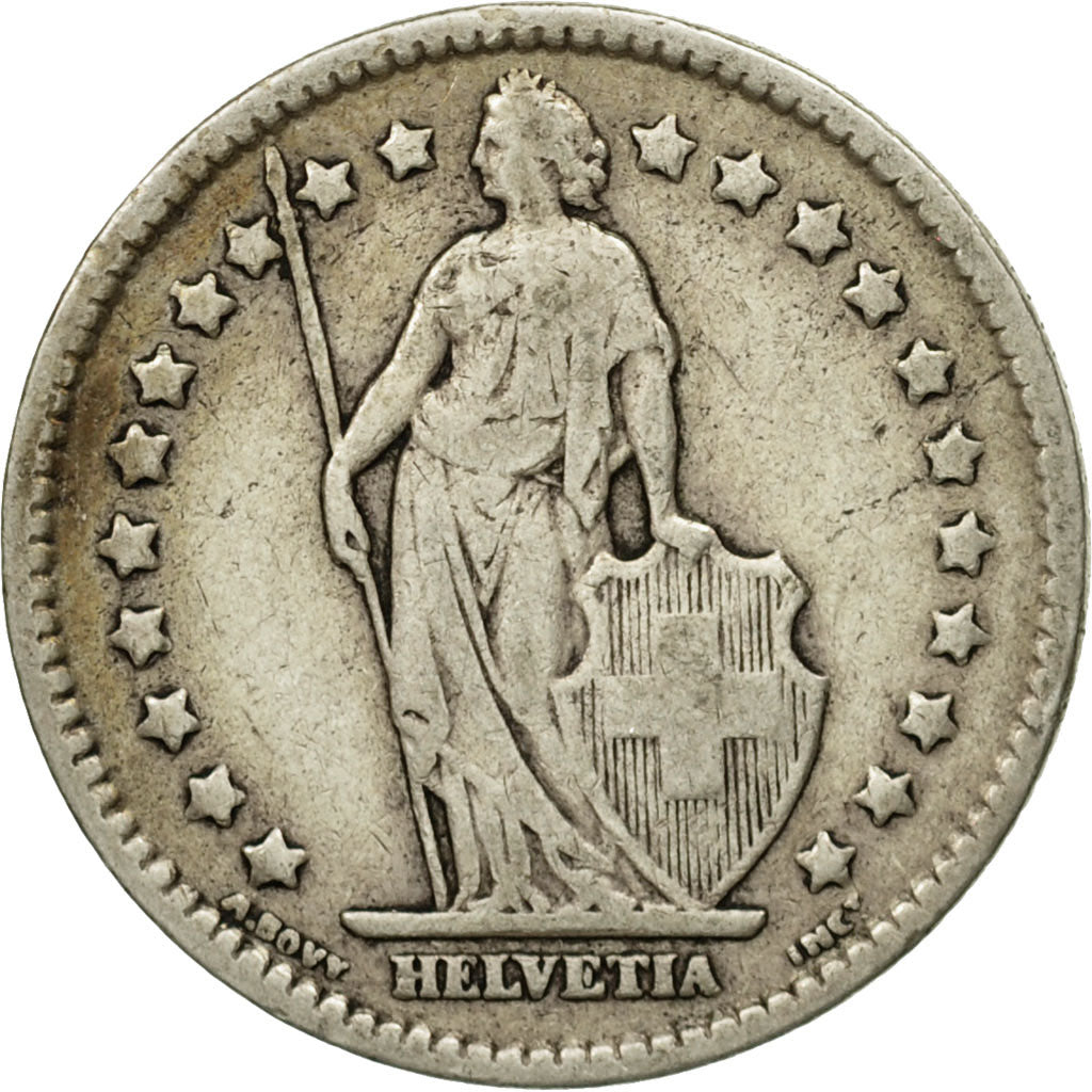 Moneda, Suiza, Franc, 1914, Bern, MBC, Plata, KM:24