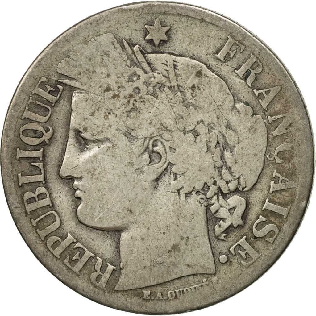 Monnaie, France, Cérès, 2 Francs, 1871, Paris, B, Argent, KM:817.1, Le