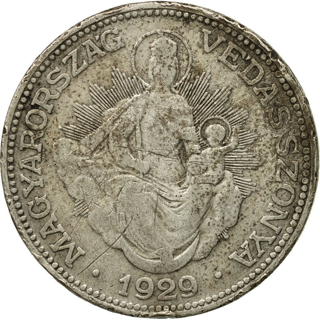 Coin, Hungary, 2 Pengö, 1929, Budapest, EF(40-45), Silver, KM:511