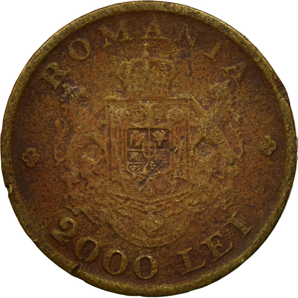 Coin, Romania, Mihai I, 2000 Lei, 1946, VF(30-35), Brass, KM:69