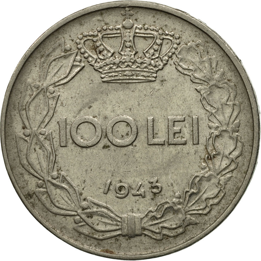 Monnaie, Roumanie, Mihai I, 100 Lei, 1943, TTB, Nickel Clad Steel, KM:64