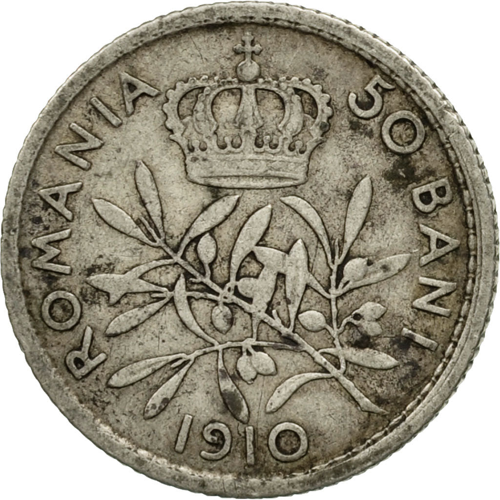 Coin, Romania, Carol I, 50 Bani, 1910, EF(40-45), Silver, KM:41